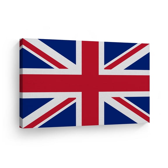 Smile Art Design United Kingdom Flag Canvas Wall Art Print Country Flags Office Living Room Dorm Bedroom Kitchen Man Cave Sports Club Bar Decor Modern Home Decor Ready to Hang Made in USA - 8x12