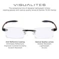 thumbnail image 2 of Visualites 1 Forest Brown 2.50 Power Lightweight Rimless Rectangle Reading Glasses For Men and Woman, 2 of 5