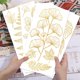 thumbnail image 3 of 4 láminas de calcomanías para muebles con diseño de hojas de helecho, 15 x 30 cm (6 x 12 pulgadas), con efecto dorado. Adhesivo UV autoadhesivo para decoración de paredes y manualidades., 3 of 7