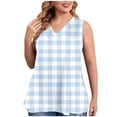 thumbnail image 1 of Débardeur pour Femmes, Mode Grande Taille Imprimé Col en V Ample Sans Manches T-shirt Pull, 1 of 5