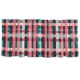 thumbnail image 7 of Yayeee Kitchen Curtains Tier Set of 2 Light Filtering 57"x24" Over Sink Window Panels, Red Teal Stripes, 7 of 7