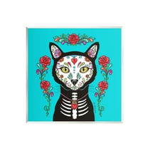 Stupell Industries Day of Dead Cat Portrait Animals & Insects Painting Unframed Art Print Wall Art, 12 x 12