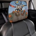 thumbnail image 4 of Cuphead Mugman Car Headrest Cover 2 Pcs Vehicles Seat Pillow Cover Protector Accessories Decor Auto Front/Rear Seats Head Rest Cover 2 Pcs Universal Fit Most Cars Sedan SUV Van, 4 of 7
