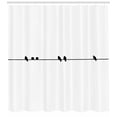 thumbnail image 2 of Ambesonne Bird on a Wire Shower Curtain, Minimal Pigeon, 69"Wx84"L, Charcoal Grey White, 2 of 2