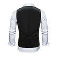 thumbnail image 3 of Wancir Mens Formal Suit Vest Striped Casual V-neck Slim Fit Solid Color Waistcoat for Wedding Party Tuxedo, 3 of 3