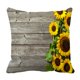 thumbnail image 1 of Funda de almohada ABPHQTO Girasoles de Otoño Tablero de Madera Protector de almohada 45x45 cm, 1 of 1
