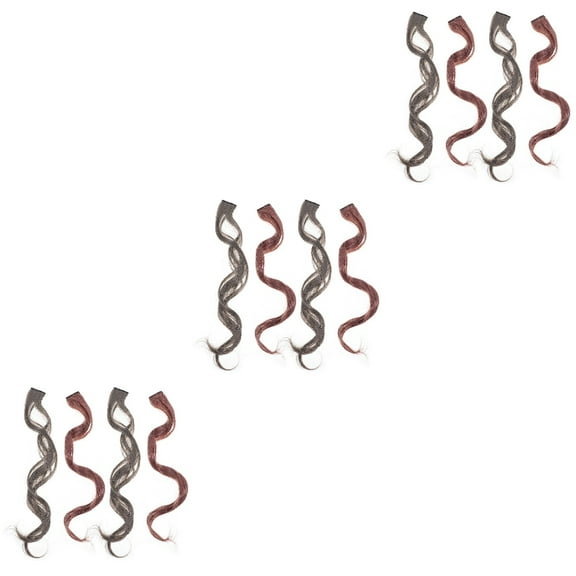 WORGEOUS 12 pcs  Girl Hair Pieces Long Curly Hair Extension Pieces Highlight Hairpieces