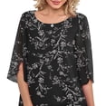 thumbnail image 2 of Blusa informal de gasa de media manga, blusa de cuello redondo para mujer, blusa de gasa de media manga para mujer, blusa de gasa para mujer, camisa resistente y duradera, 2 of 5