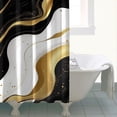 thumbnail image 4 of Black White Gold Marble Pattern Shower Curtain 72"x84" ,Bathroom Decorative Shower Curtains Set with 12 Hooks,Modern Waterproof Washable Shower Curtain, 4 of 6
