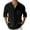 Black, variant on HDGB Men's Cotton Linen Henley Shirt Long Sleeve Hippie Casual Beach Tee Solid Color Henley T-Shirts Stand Collar Loose Fit Tops with Pockets