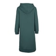 thumbnail image 5 of hoksml Women's Long Hooded Zip Up Sweatshirt Coat Long Sleeve Casual Maxi Hoodie Jacket with Pockets for Daily Comfort, 5 of 5