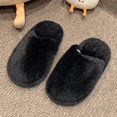 thumbnail image 2 of Kids Solid Color House Slippers, Boys Girls Simple Plain Fuzzy Open Back Indoor Slippers Warm Winter Home Slippers for Little Child to Big Kids 5.5-12 Years, 2 of 6