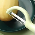 thumbnail image 6 of YardChic Vegetable Peeler, Potato Peelers with Ergonomic Non-Slip Handle & Sharp Blade, P Type Peelers for Fruit Veggie Potatoes Carrot Cucumber, Multifunctional Vegetable Peeler, Yellow, 6 of 8