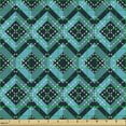 thumbnail image 2 of Abstract Fabric by the Yard, Illustration of Complex Geometric Patterns Successive Intertwined Squares, Decorative Upholstery Fabric for Sofas and Home Accents, Dark Teal and Teal by Ambesonne, 2 of 5