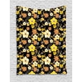thumbnail image 1 of Vintage Tapestry, Natural Theme Floral Motifs with Fall Flowers and Blossoms Patterns, Wall Hanging for Bedroom Living Room Dorm Decor, 60W X 80L Inches, Yellow Pale Orange Black, by Ambesonne, 1 of 2