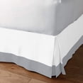 thumbnail image 2 of 1 Piece Split Corner Two Tone Tailored Bed Skirt By D.N.G. BEDDINGS, Full Size 15 Inch Deep Pocket, 800 TC, 100% Egyptian Cotton, Solid White/Silver Color., 2 of 3