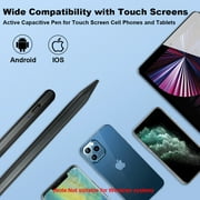 LRSE Universal Stylus Pen, Active Sensitivity Touch Screen Stylus Pen for ipad for ipad with Fast Charging for Tablets, Android,iPads, Laptops, Samsung Stylus Pen with 2 Pencil Tips and Usb, Black