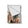 thumbnail image 2 of Animal Soft Flannel Fleece Throw Blanket, Safari Wildlife Creature Digital Giraffe Modern Triangles Image Artwork, Cozy Plush for Indoor and Outdoor Use, 50" x 70", Brown and Grey, by Ambesonne, 2 of 6