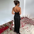 thumbnail image 6 of Quixlent Lady Evening Dress One Shoulder Sleeveless Split Hem Solid Color Slim Waist Pleated Solid Color Prom Cocktail Party Maxi Dress Ball Gown, 6 of 8