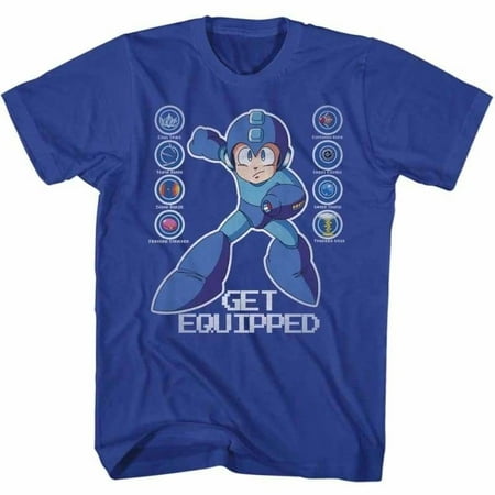 Mega Man Capcom Video Game Get Equipped Royal Adult T-Shirt Tee