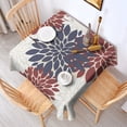 thumbnail image 2 of Red and Blue Pioneer Flower Pattern Square Tablecloth,Waterproof Square Table Cover,Wipeable Spillproof Washable Table Cover for Home Kitchen Party Decor 60"x60"(152x152cm), 2 of 6