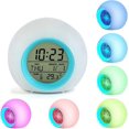 thumbnail image 1 of Kids LED Alarm Clock, Digital Alarm Clocks for Kids Bedside 7 Colors Changing Light for Boys Girls Room Decor with Temperature Date, Touch Control and, 1 of 5