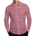 thumbnail image 3 of Txeol Men's Button Down Plaid Dress Shirts Long Sleeve Casual Lapel Checkered Shirt Fall Winter Fashion Clothes,Red,XXL, 3 of 9