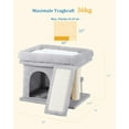 thumbnail image 4 of 14in Cat Tree Tower with 20 * 16.5in Perch Bed and Washable Top for Large Adult Cats, Condo and Scratching Post for Indoor Kitten Pet, Light Gray, 4 of 7