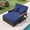 Black, variant on Gymax Patio Rattan Daybed Set w/Cushioned Loveseat & Storage Ottoman for Porch Outdoor White