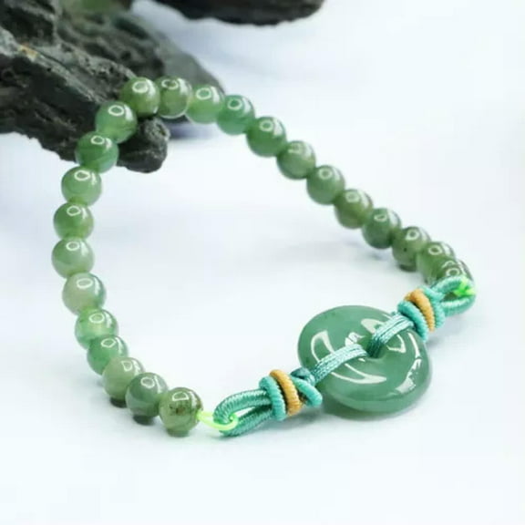 K-KED Jade Donut Bracelets Natural Gift Vintage Delicate Jewelry Green Jadeite