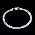 thumbnail image 3 of K-KED Hot Sale Summer Thick 5mm Cuban Chain Simple 925 Silver Gold Plated Bracelet-Silver-20cm, 3 of 7
