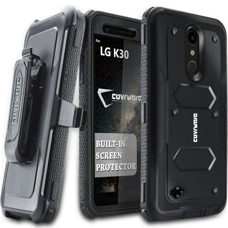 LG K30 / LG Premier Pro LTE Case, COVRWARE [Aegis Series] with [Built-in Screen Protector] 360 Degree Full-Body Protection Rugged Holster Armor Case [Belt Clip][Kickstand],