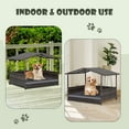 thumbnail image 5 of Gymax Wicker Dog House w/ Cushion Lounge Raised Rattan Bed for Indoor/Outdoor Grey, 5 of 9