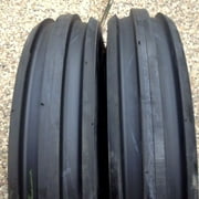 Justubes 4.00x15 Tractor Tires With Tubes – 3-Rib Front F2 Heavy Duty 4-Ply Tubeless Set for Lawn & Farm