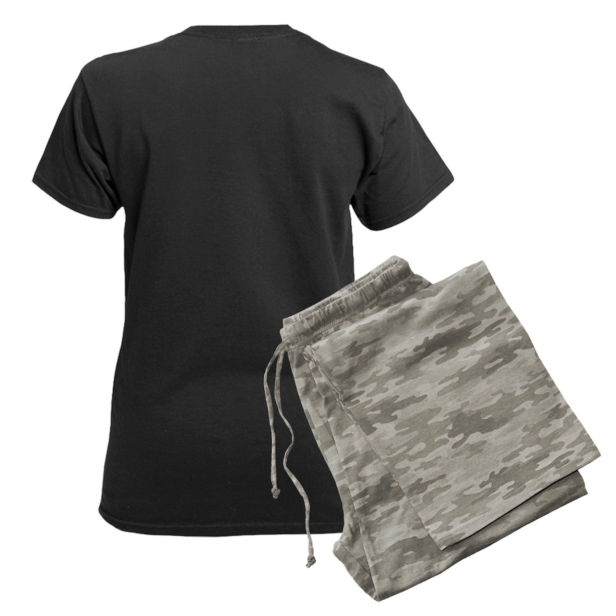 CafePress - Im Nice Hes Naughty Elf Hat Women's Dark Pajamas - Women's Short Sleeve Print T-Shirt and Pants Dark Cotton Pajama Set