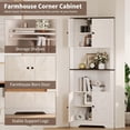 thumbnail image 6 of Farmhouse Corner Storage Cabinet with Door, Adjustable Shelf, Narrow Floor Organizer for Bathroom, Pantry, Living Room, Kitchen, 6 of 8