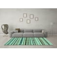thumbnail image 3 of Ahgly Company Indoor Square Abstract Light Blue Modern Area Rugs, 6' Square, 3 of 4