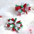 thumbnail image 3 of JoyBowie 4pcs 3.5 Inch Christmas Hair Bows for Girls Toddlers, Snowflake Ribbon Clips for Kids Holiday Party Hairstyles, 3 of 10