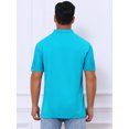 thumbnail image 3 of DARING DIVA Men's Solid Stretch Short Sleeve Slim Fit Golf Shirt M Bright Blue, 3 of 6