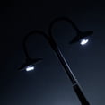 thumbnail image 2 of Bewildely Mini modelo de poste de luz, decoraciones para el hogar, luz LED de vía férrea, lámpara para escaleras, patios, accesorios de diseño, Artesanía Negro (luz blanca) Bewildely HA064663-02, 2 of 6