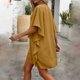 thumbnail image 5 of Mujeres manga corta vestidos de verano cuello en V sólido Batwing manga suelta cambio longitud de rodilla casual cómodo vestido corto de manga larga para mujeres, 5 of 6