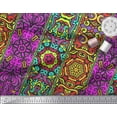 thumbnail image 2 of Soimoi Rayon Fabric Stripe & Mandala Kaleidoscope Print Sewing Fabric Yard 42 Inch Wide, 2 of 3