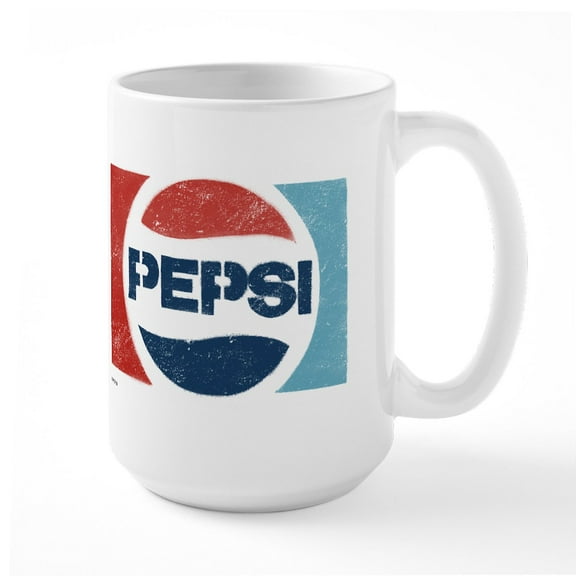 CafePress - Pepsi Logo 15 Oz Ceramic Mug - 15 oz Ceramic Large White Novelty Mug