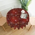 thumbnail image 3 of Christmas Tablecloth, Winter Red Round Tablecloth 60 Inch, Xmas Gold Snowflake Table Cloth for Rustic Farmhouse Kitchen Decor, Wipeable Polyester Fabric Table Cover for Holiday Party Outdoor Camping, 3 of 6