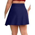 thumbnail image 5 of Charmo Women Plus Size Swim Skirt Built in Briefs High Waisted Split Swim Bottoms, 5 of 7