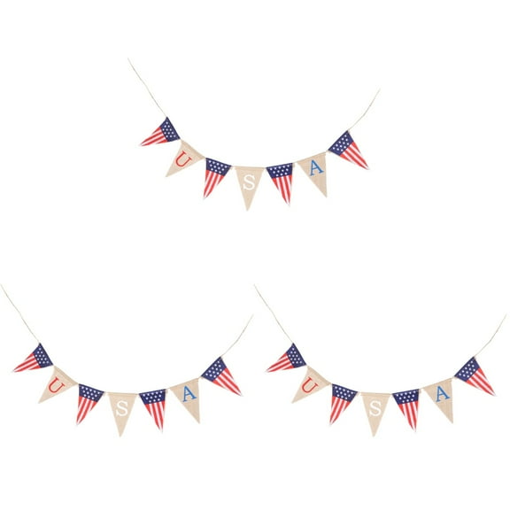 3 Pieces Decorations outside Patriotic Bunting Banner