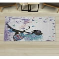 thumbnail image 1 of Fantasy Decorative Rug, Spring Girl Wings in a Floral Dress Surreal Garden Butterflies Print, Quality Carpet for Bedroom Dorm and Living Room, 6 Sizes, Seafoam Black, by Ambesonne, 1 of 1
