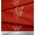 thumbnail image 2 of Soimoi Red Velvet Fabric Artistic Leaves Decor Fabric Printed Yard 58 Inch Wide, 2 of 3
