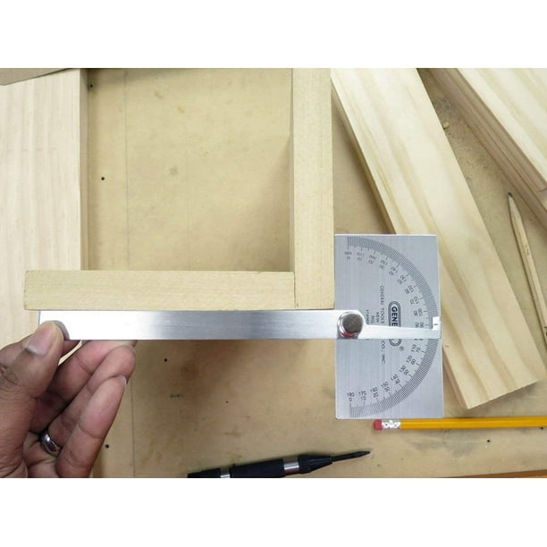 General Tools 17 Adjustable Square Head Protractor, 6″, Steel