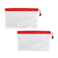 thumbnail image 2 of EeaseCA 2pcs 8 Inch Reusable Mesh Produce Bags Washable Eco Friendly Bags for Grocery Shopping Storage Fruit Vegetable Toys (Red), 2 of 8